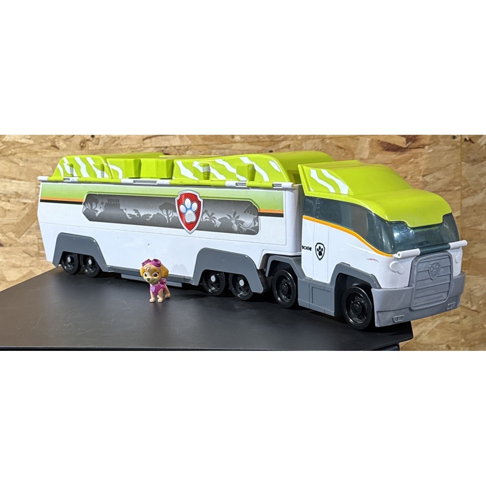 Paw Patrol Jungle Patroller Semi Truck Transporter Hauler w/ Pup